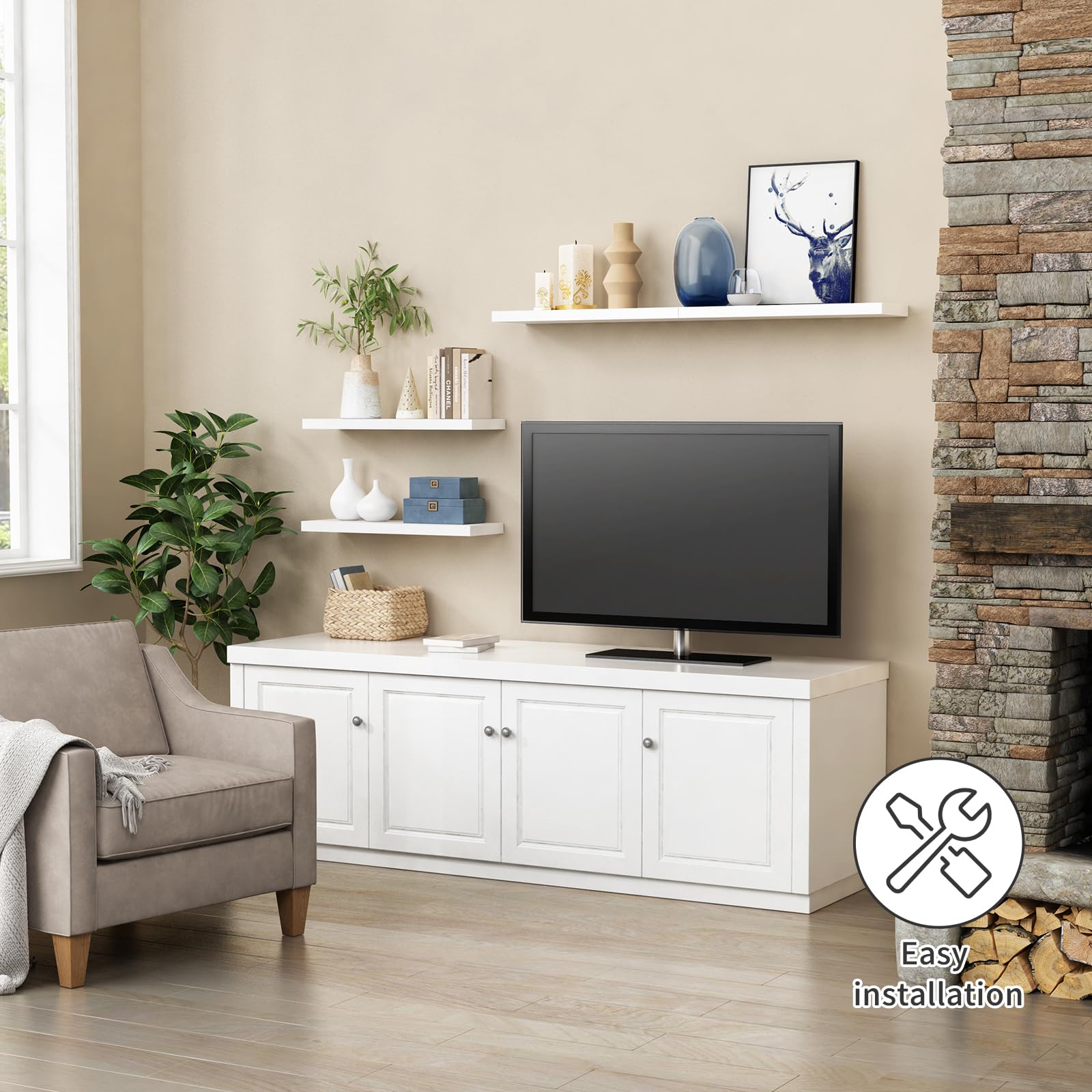Forbena 24-inch shelves in a kitchen or dining area for organized display