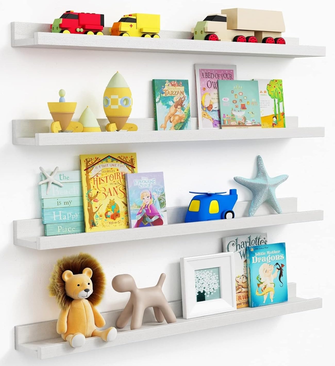 Forbena 36-inch floating shelves assembled in white for sleek wall storage