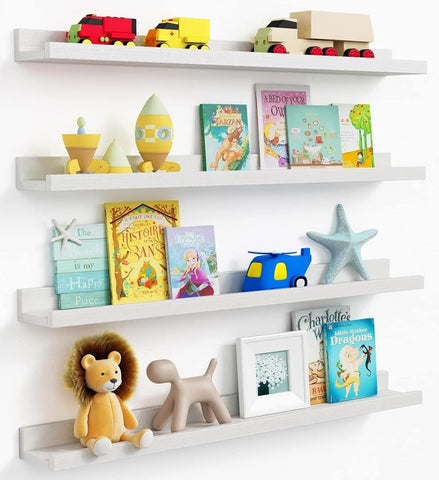 Forbena 36-inch floating shelves assembled in white for sleek wall storage