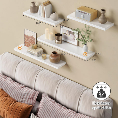 Forbena 72-inch display using two shelves in a row