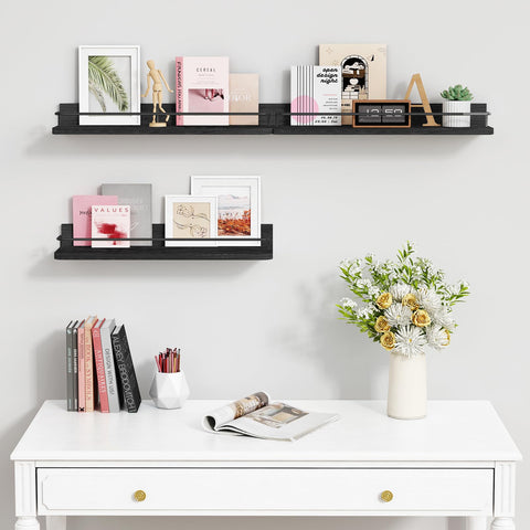 Forbena bathroom floating shelves vanity area with guard rail helps prevent slips