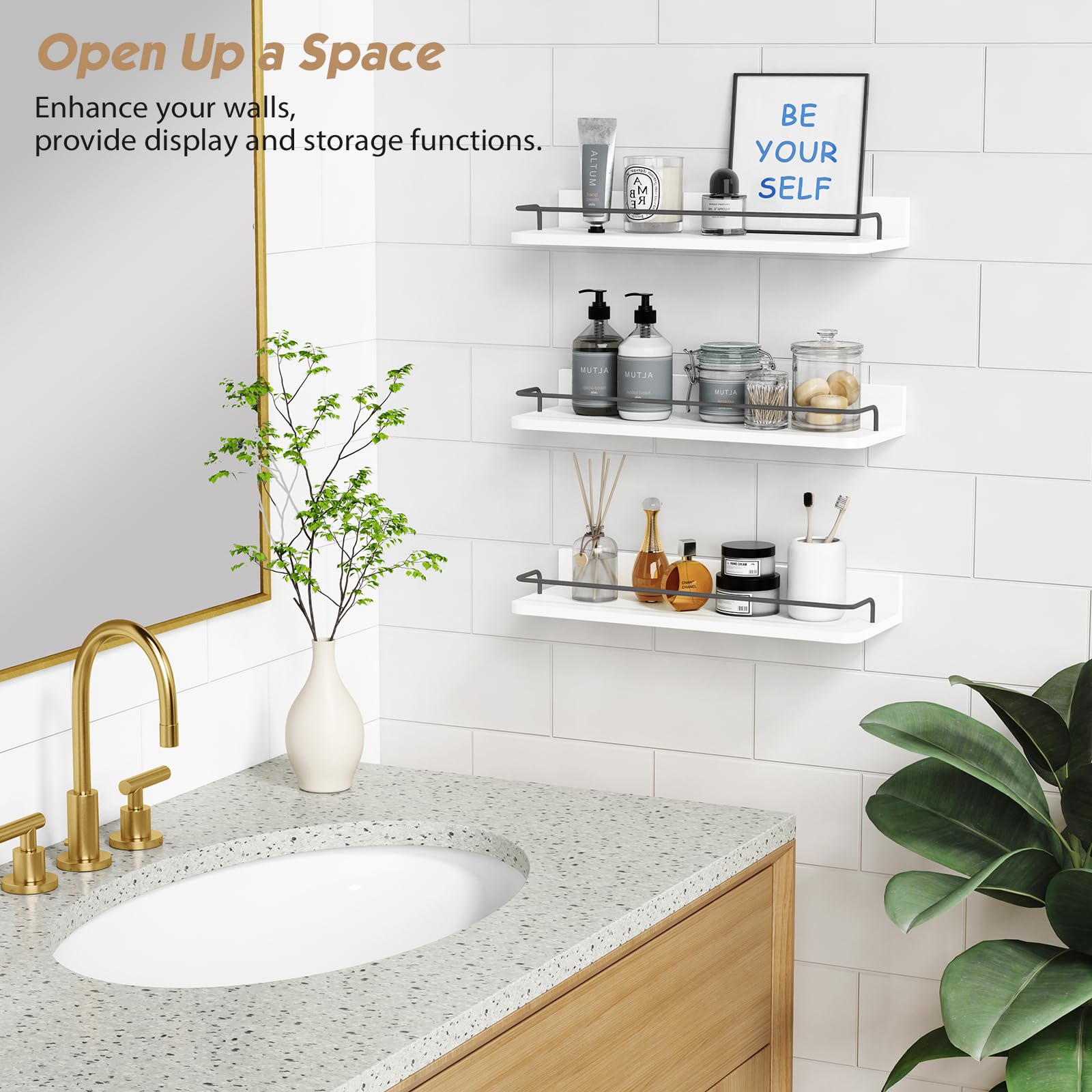 Forbena bathroom shelves packaging shown as gift-ready presentation