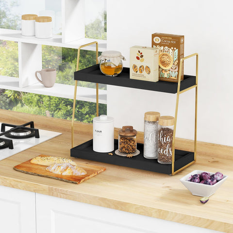 Forbena black gold organizer ready for under-sink placement