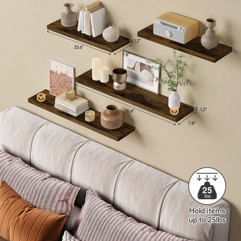 Forbena dark brown finish adds rustic warmth to decor