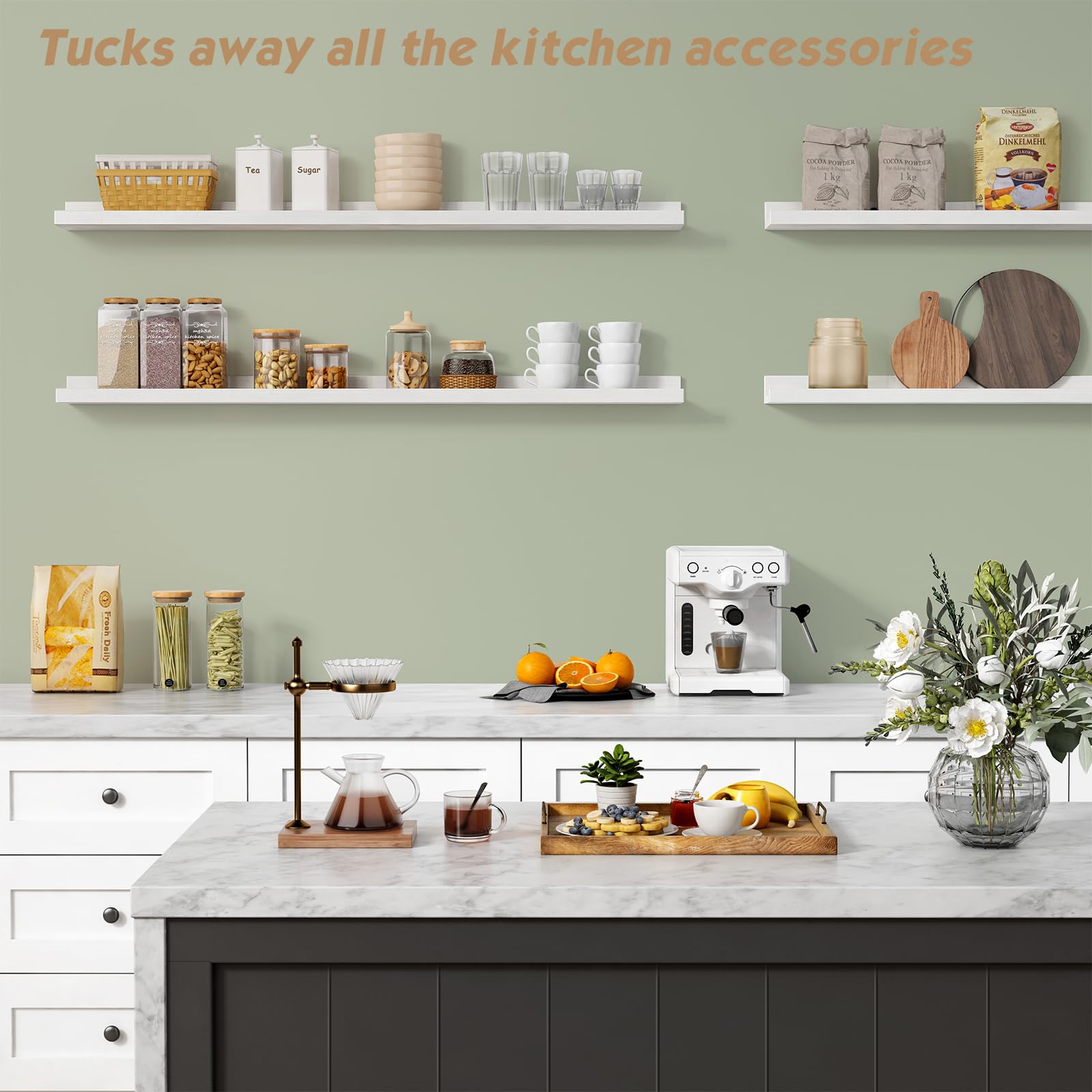Forbena easy-install floating shelves mounted on wall