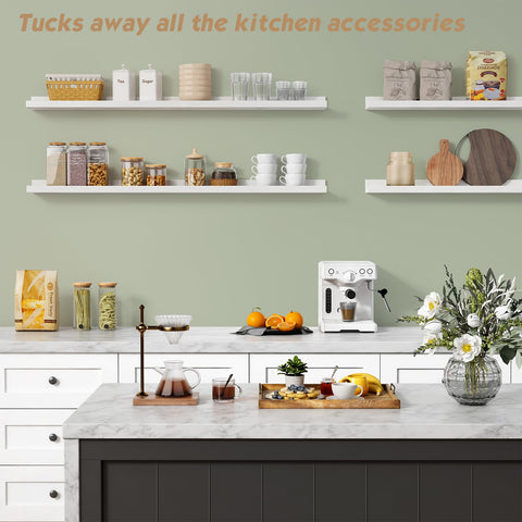 Forbena easy-install floating shelves mounted on wall