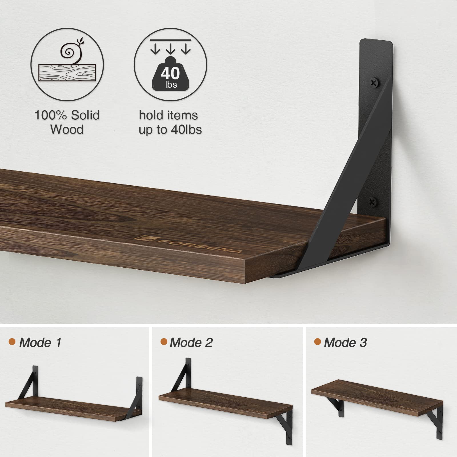 Forbena easy-install wall shelves simplify organizing kitchens and offices.