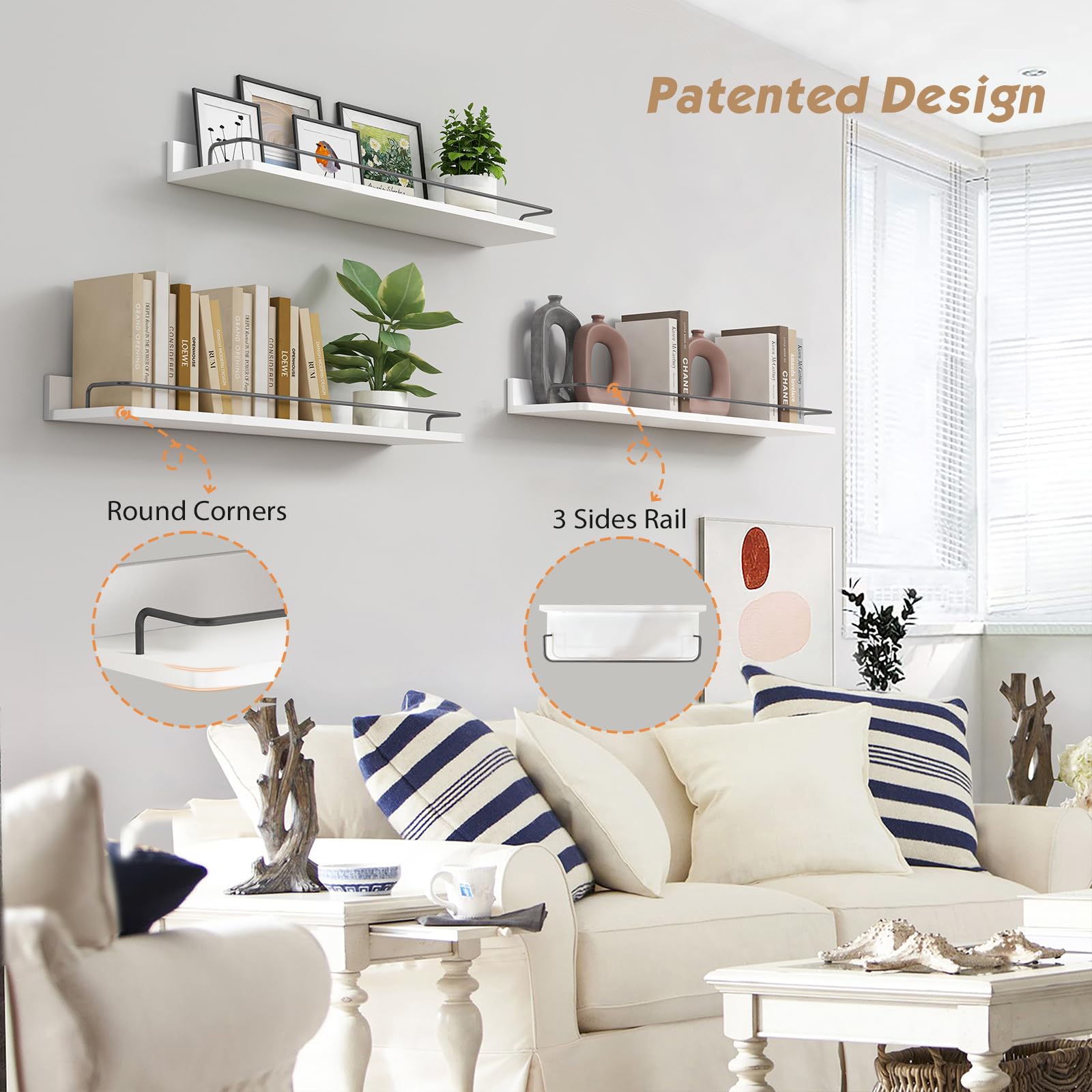Forbena kitchen shelves organize spices and jars with a clean look.