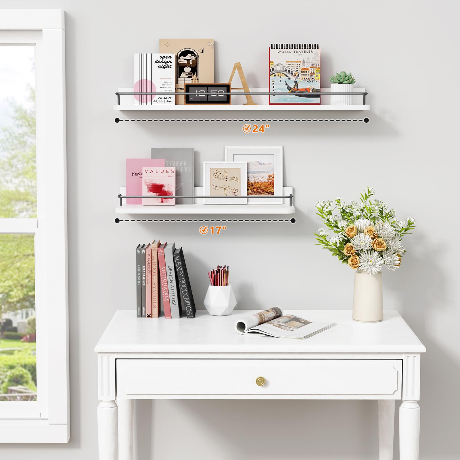 Forbena office shelves for organized workspace and supplies at a glance.