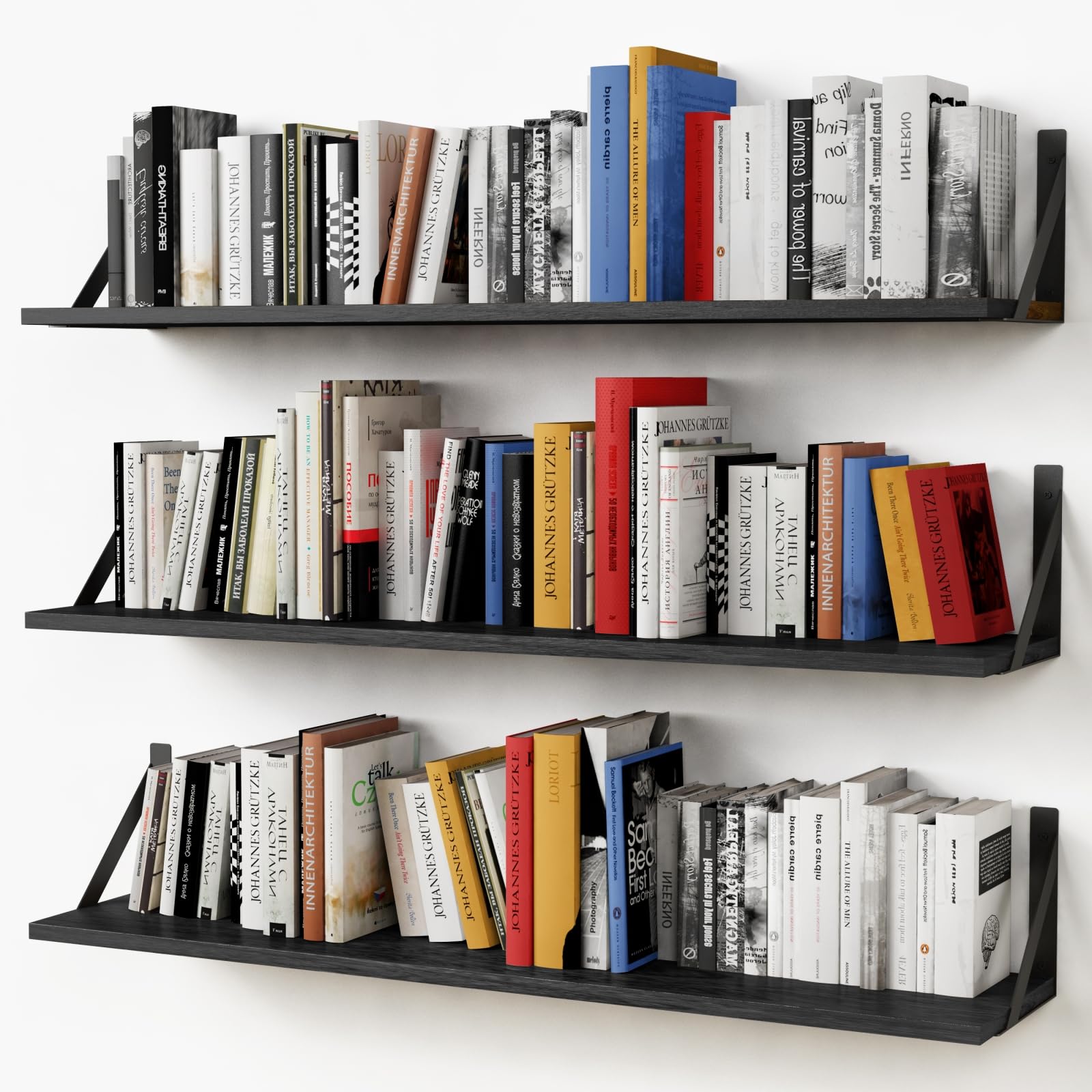 Forbena floating shelves 36in 8in deep set of 3 for clutter-free storage and display
