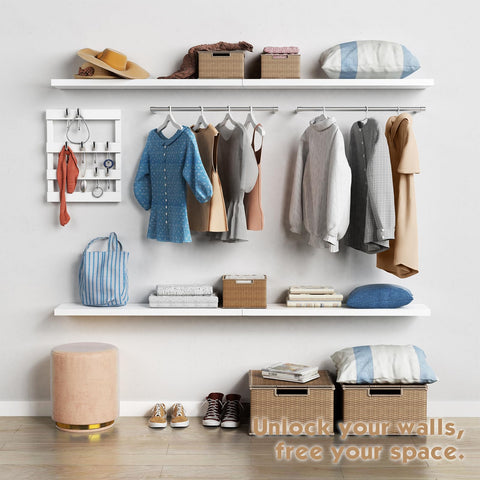 Forbena shelves organized bedroom with books and accents