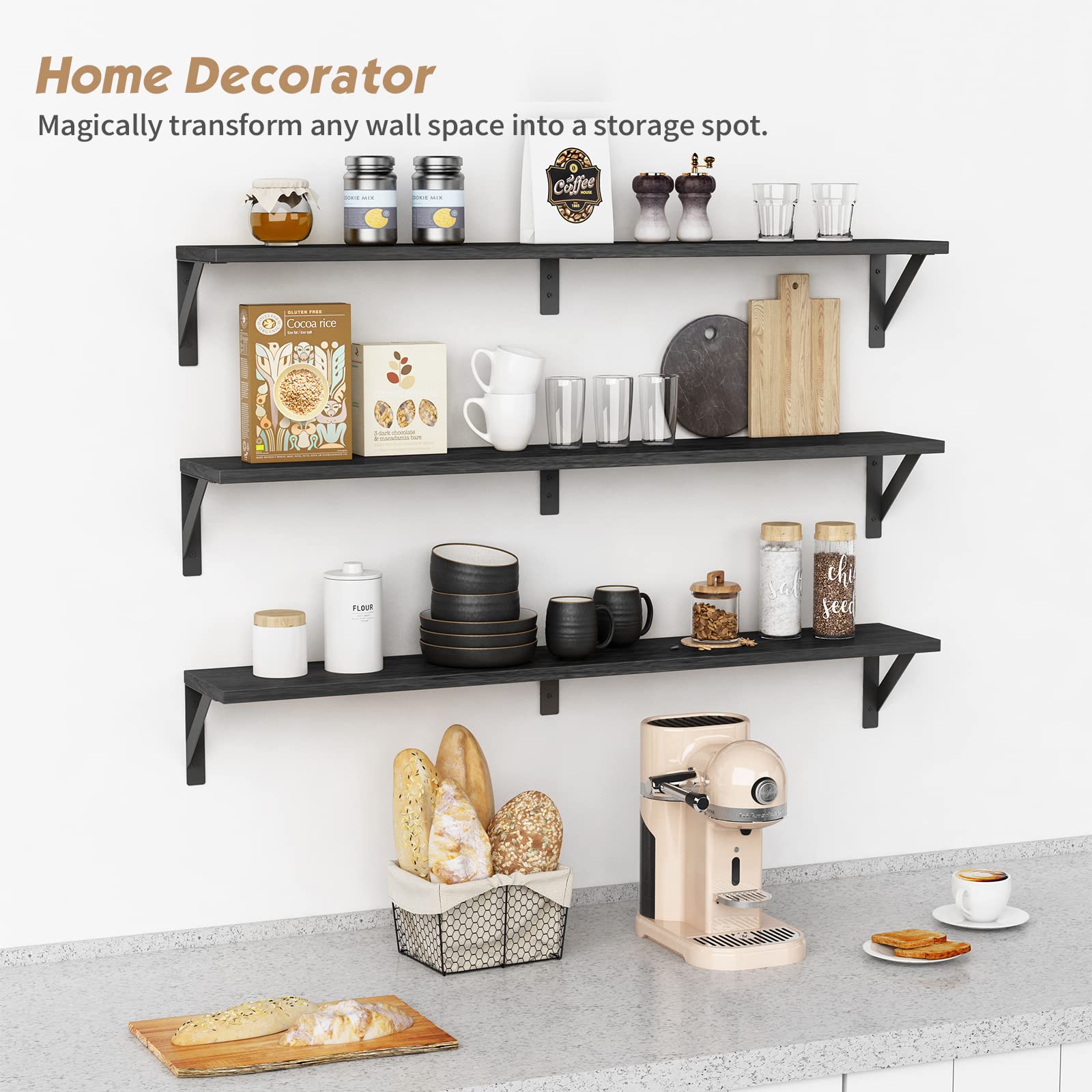 Forbena floating shelves installation is simple with hardware included