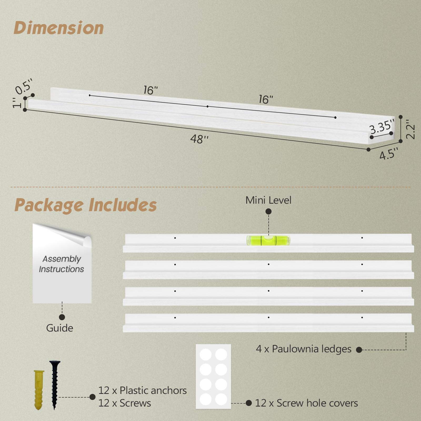 Forbena gift-ready white shelf set for housewarmings