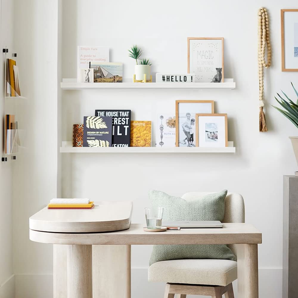 Forbena long picture ledge display showcasing frames and art
