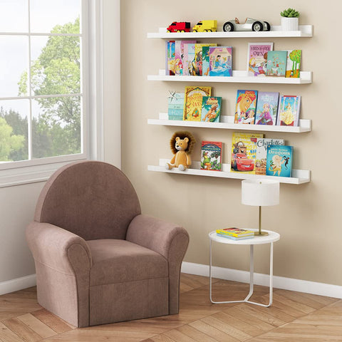 Forbena nursery book shelves in white for organized kids' books