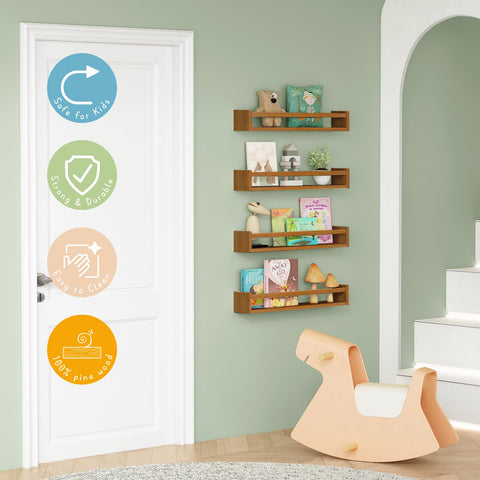 Forbena nursery bookshelf wooden storage solution for books and toys