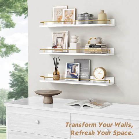 Forbena floating shelves suit bedrooms or living rooms for decor and small essentials.