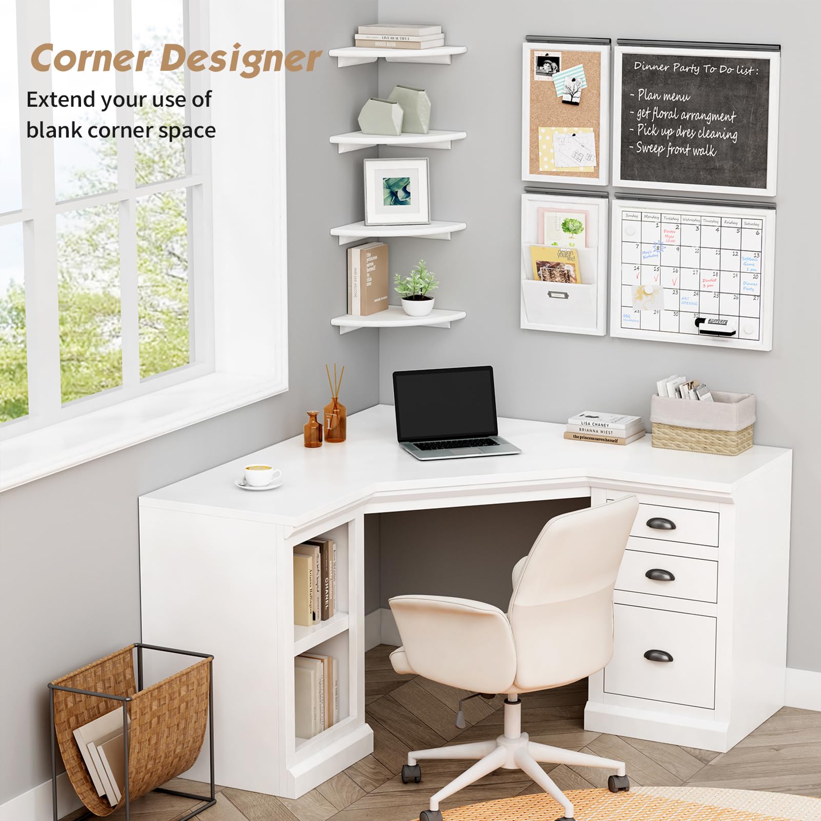 Forbena storage shelves in a compact corner, perfect for small spaces.
