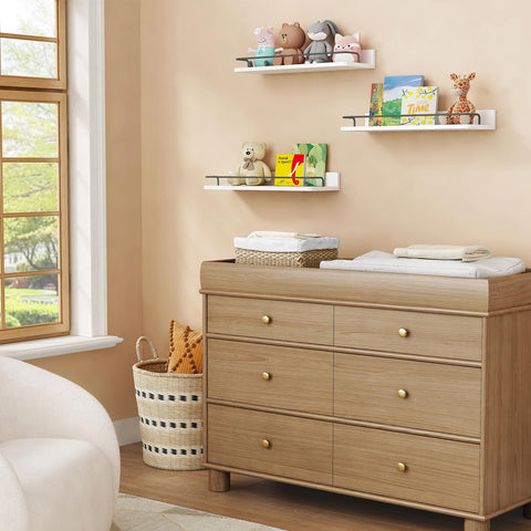 Forbena three-pack floating shelves displayed and ready for setup