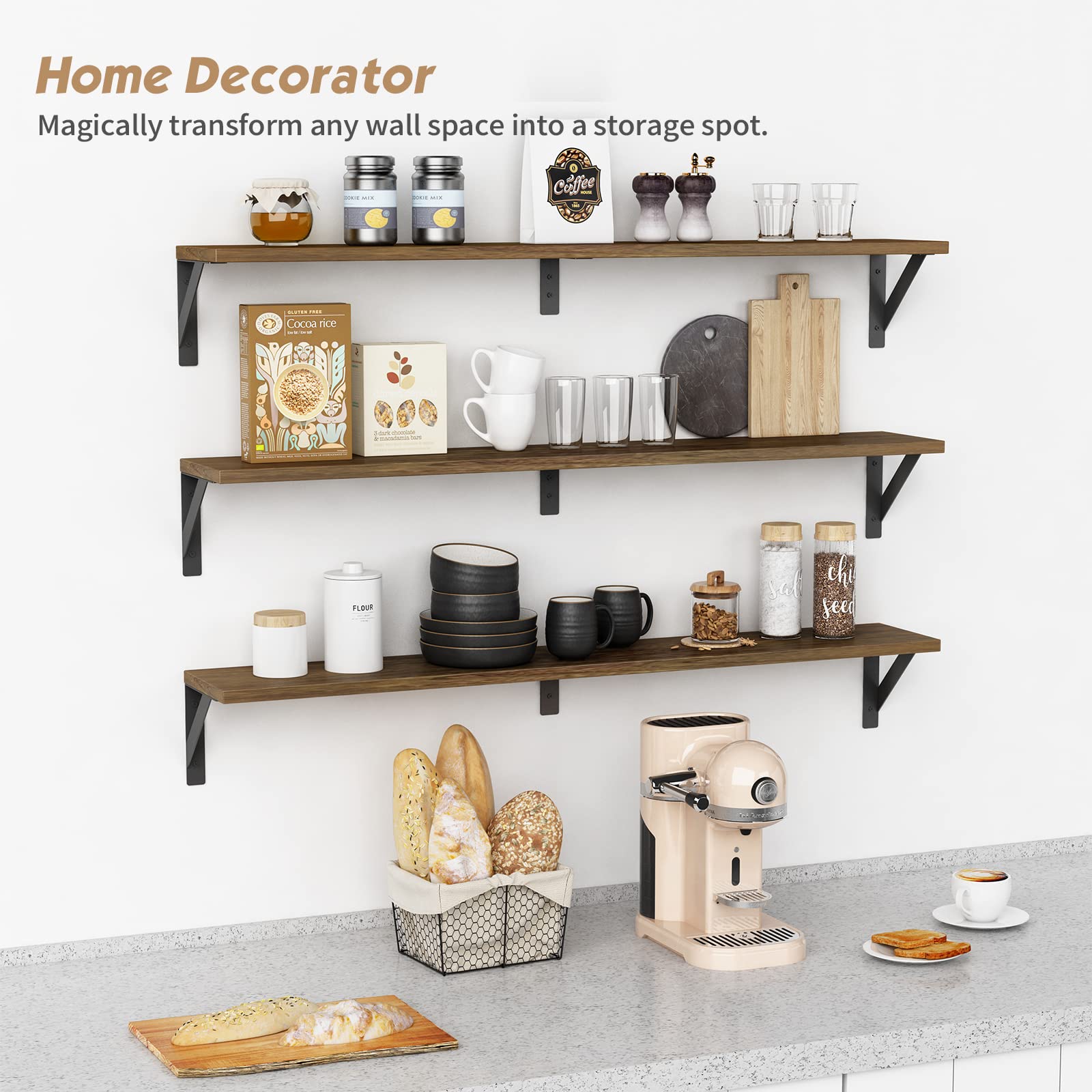 Forbena triangle bracket design enables two display orientations for decor