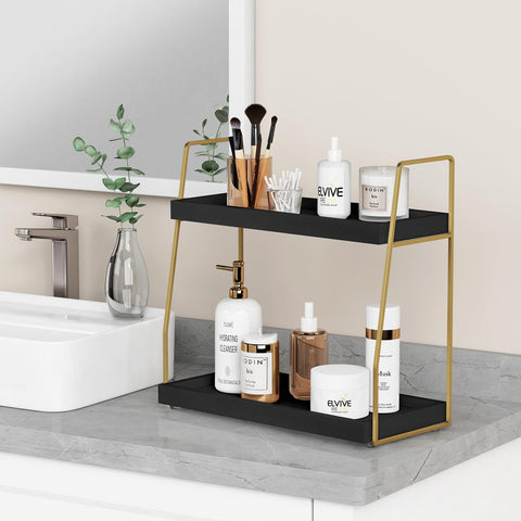 Forbena two-tier vanity organizer ideal for makeup and accessories