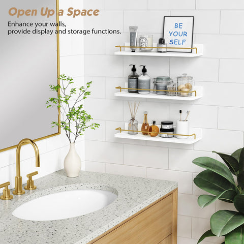 Forbena wall display shelves enhance bedroom or living room decor
