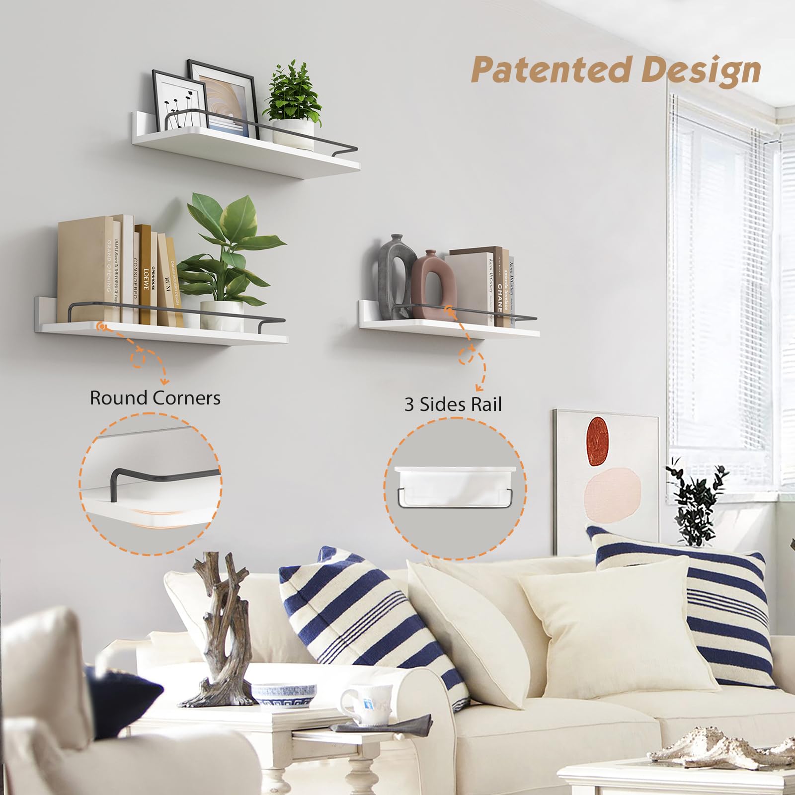 Forbena wall-mounted shelves in nursery used for organizing essentials