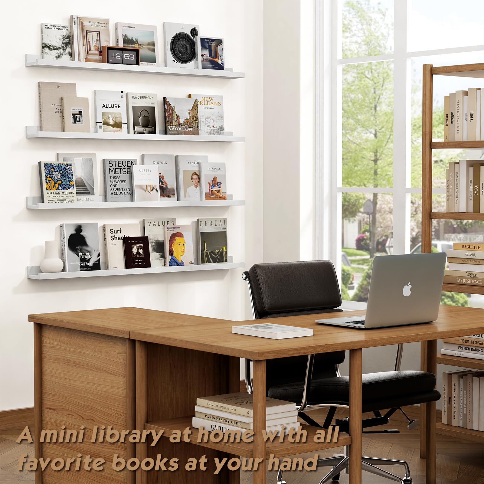 Forbena wall shelves display frames keeping surfaces tidy