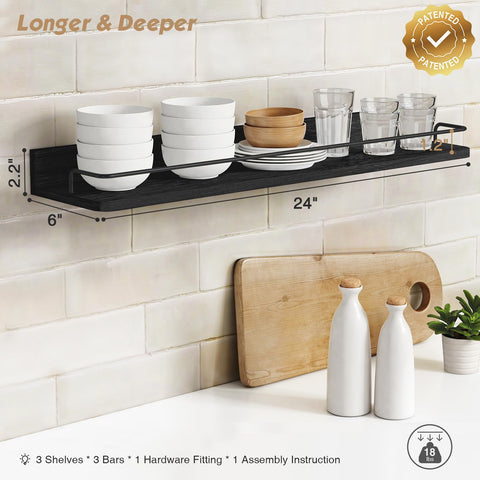 Forbena wall-mounted shelves for kitchen to tidy counter areas with vertical storage.