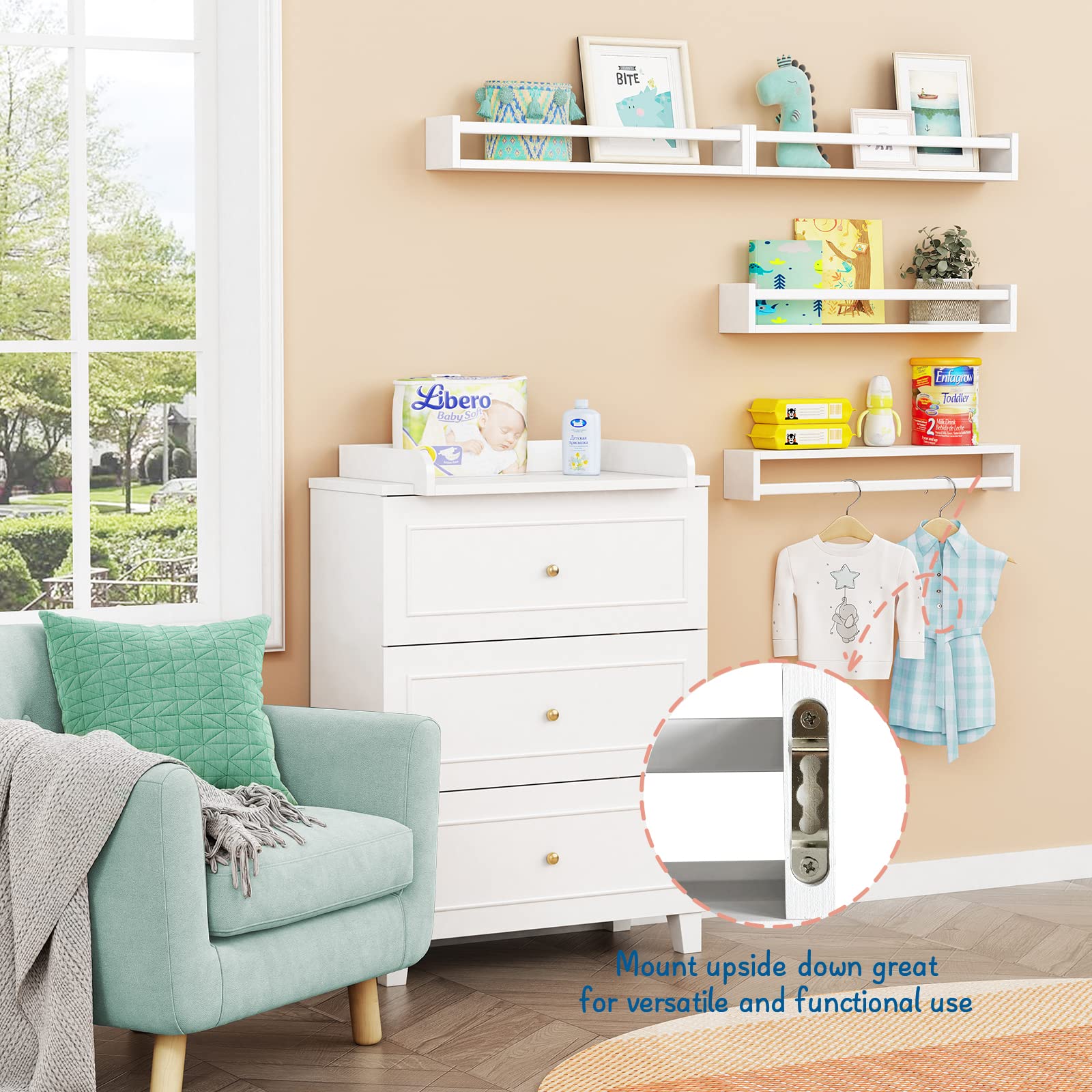 Forbena storage shelves showcasing toys and books keeps spaces organized.