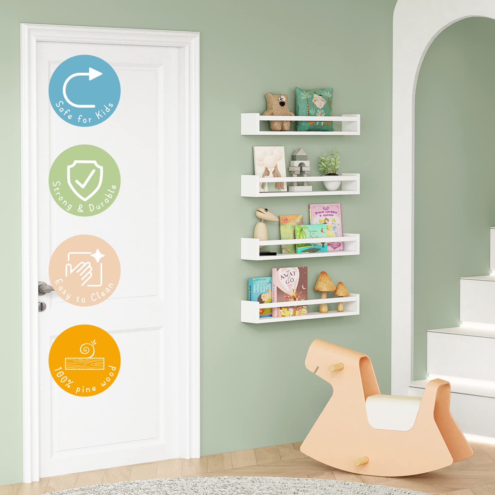 Forbena four-shelf set used upside down creates playful display ideas.