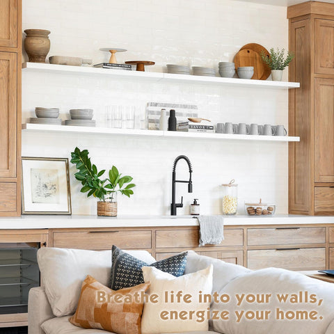 Forbena white shelf for towels and essentials in bathroom or kitchen
