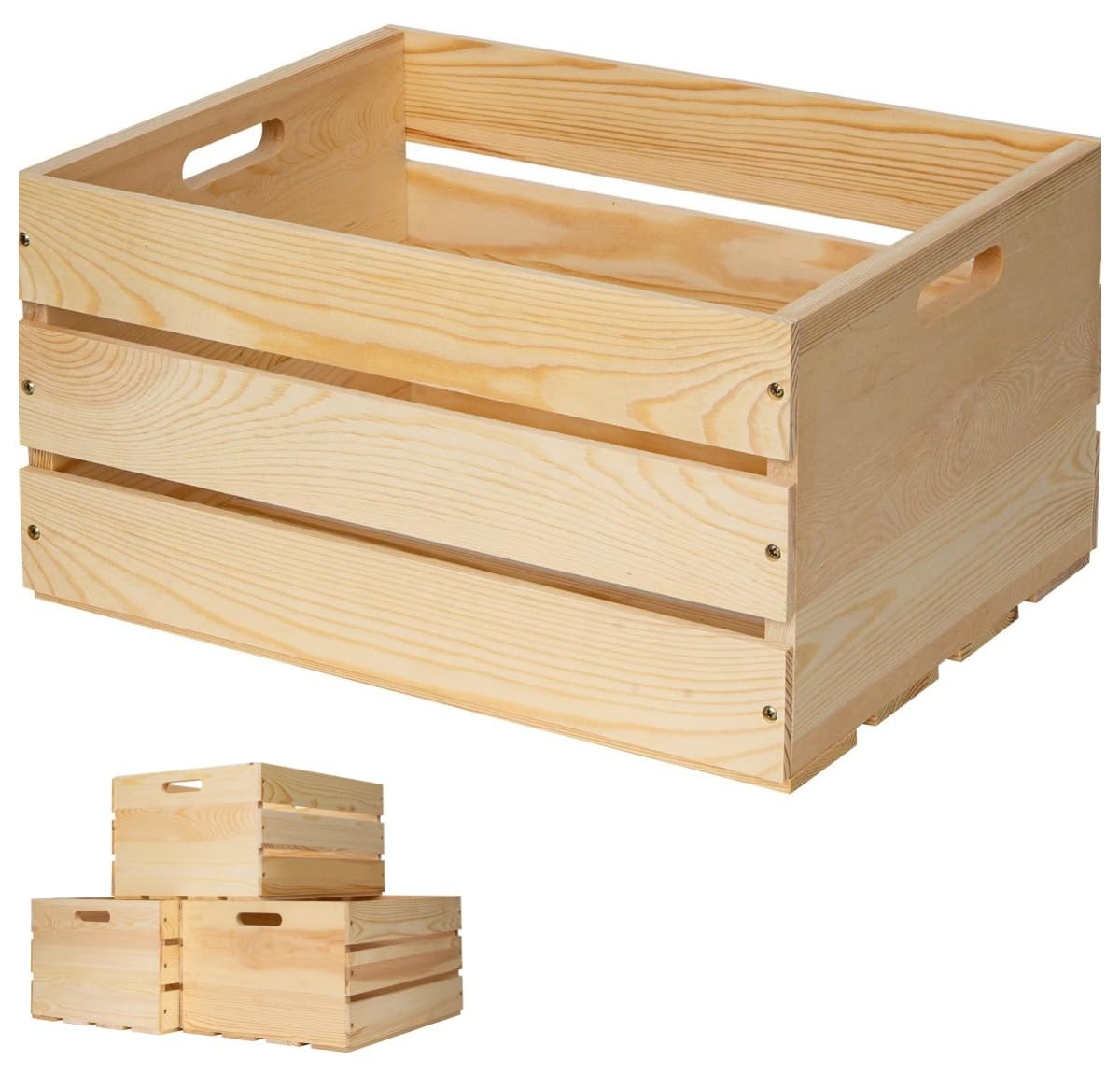 FORBRADS pine wood crate assembly view shows durable joinery for sturdy storage
