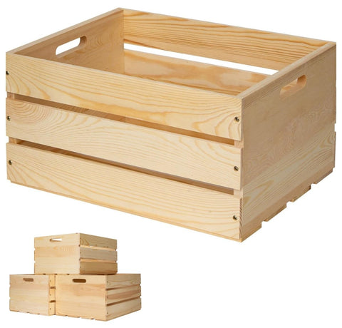 FORBRADS pine wood crate assembly view shows durable joinery for sturdy storage