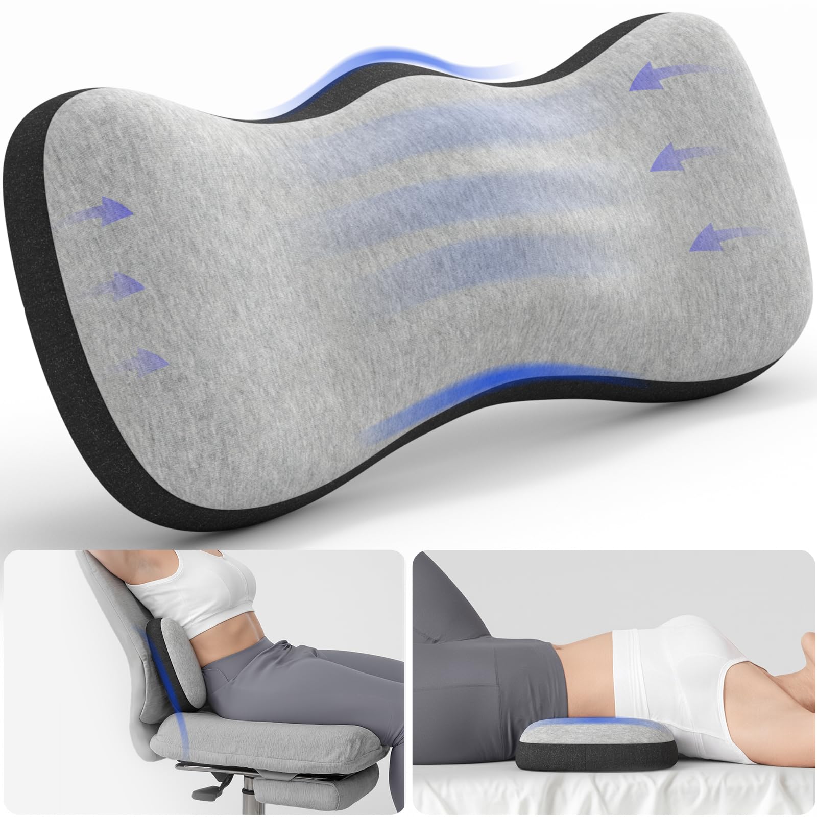 Forcanby travel lumbar pillow ideal for car and plane seats.
