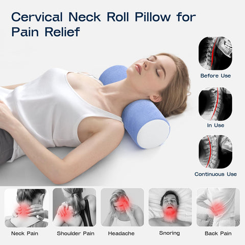 Forcanby cylindrical pillow between legs for side sleeping comfort and alignment.