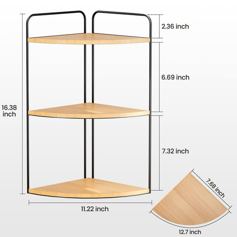 Forest Angle open-storage setup demonstrates easy access to skincare and toiletries.