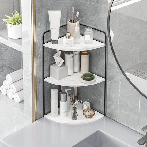 Forest Angle space-saving design makes bathroom essentials easy to find and access.