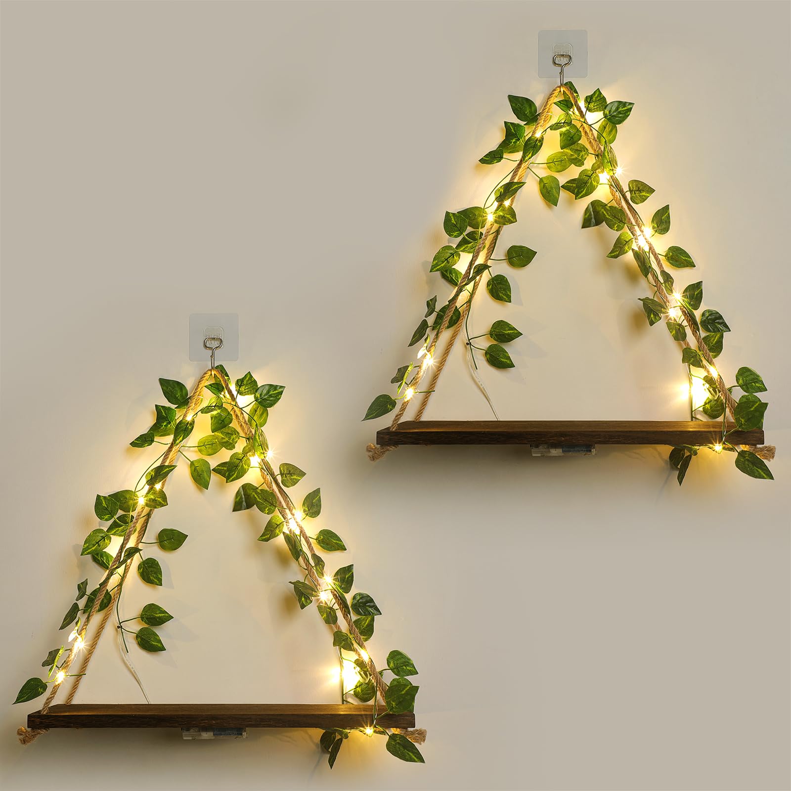 Forest Angle wall shelf with no-drill installation for damage-free organization