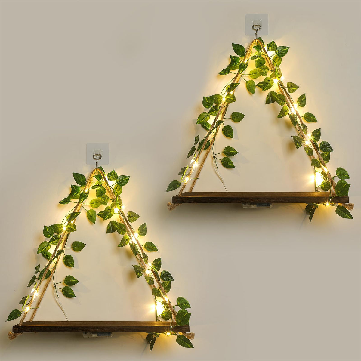 Forest Angle wall shelf with no-drill installation for damage-free organization