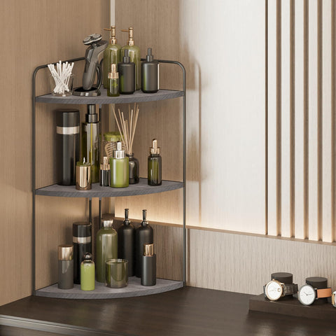 Forest Angle waterproof wood shelf with durable iron frame