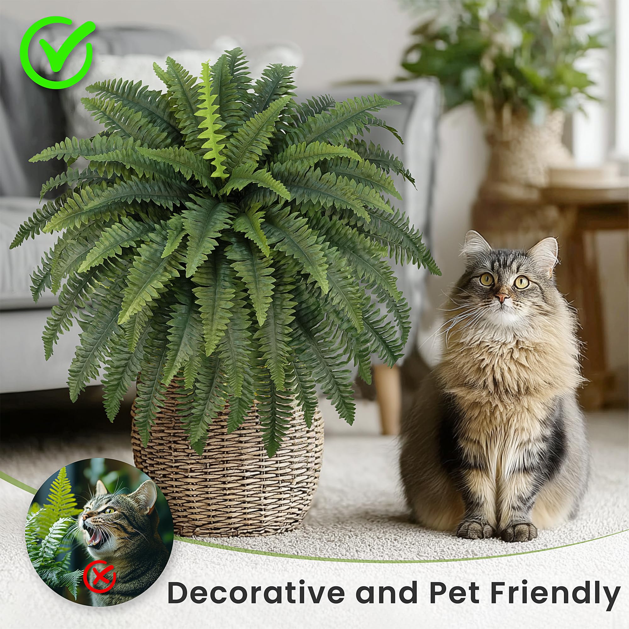 FOREST PRINCE fern bouquet spans 42 inches for wide display