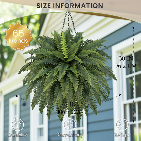 FOREST PRINCE fern leaves detail highlighting 65 leaves per bundle for full coverage