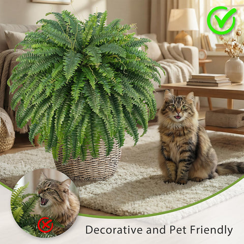 UV-resistant ferns resist fading for long-lasting outdoor decor.