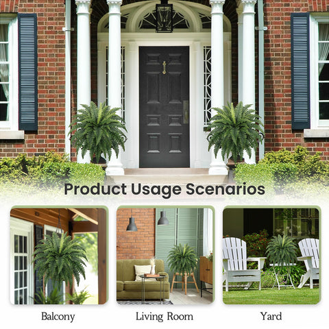 Porch entrance display with weather-resistant leaves by Forest Prince.