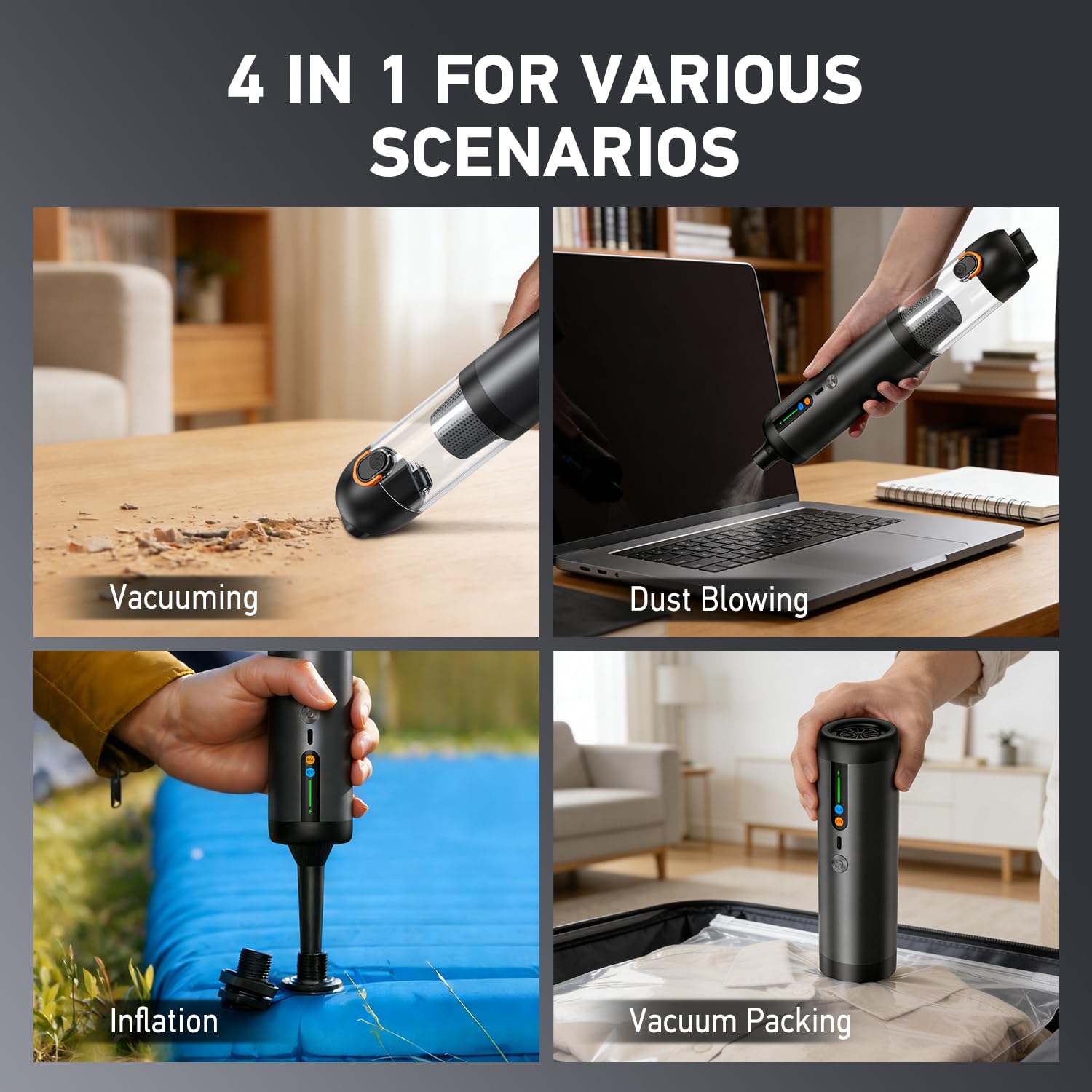 FORETOO ergonomic aluminum body enables comfortable long cleaning sessions