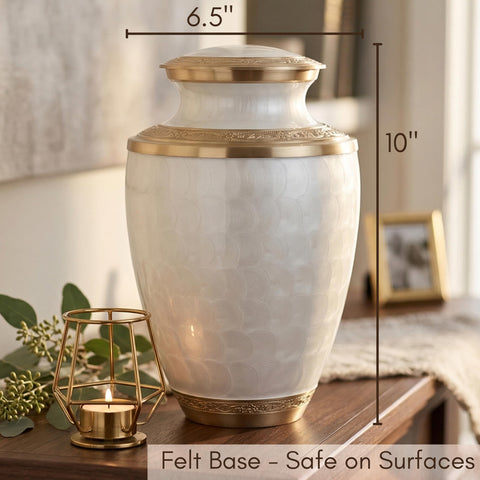 Forevermore Keepsakes urn on display at home, serene reminder of a life well remembered.
