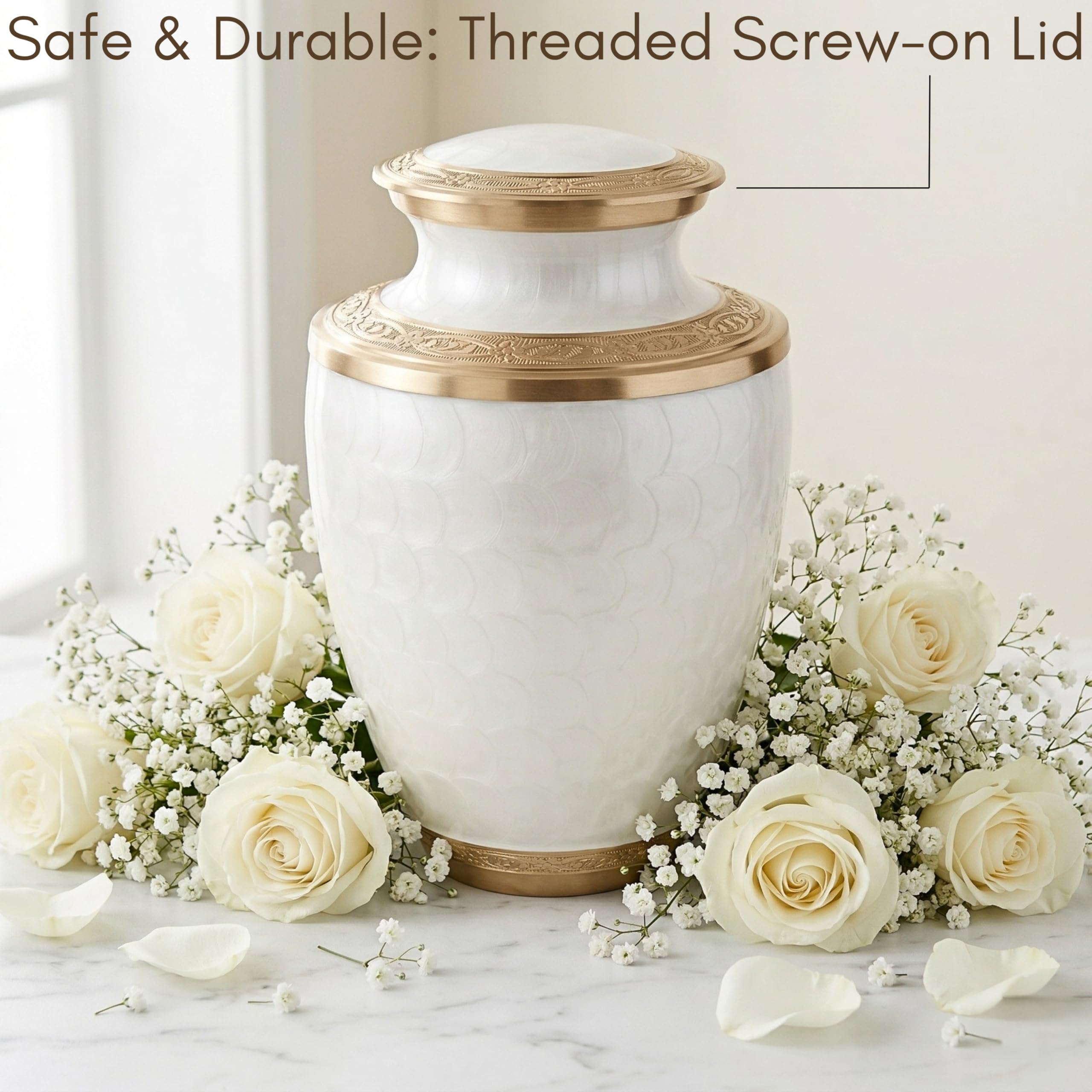 Forevermore Keepsakes urn with velvet storage bag, protective packaging for cherished keepsakes.