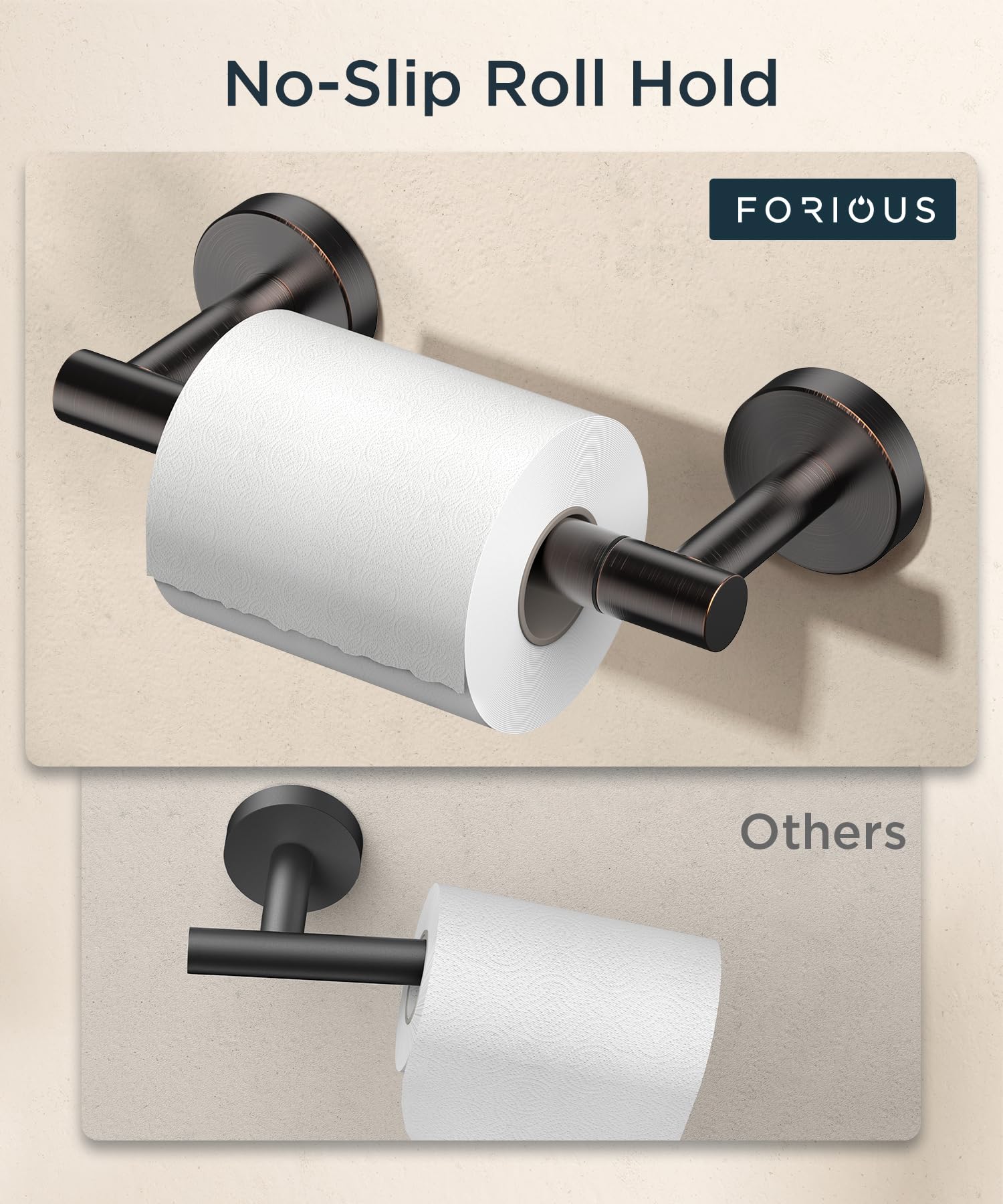 FORIOUS sturdy 25 lb weight capacity keeps rolls secure.