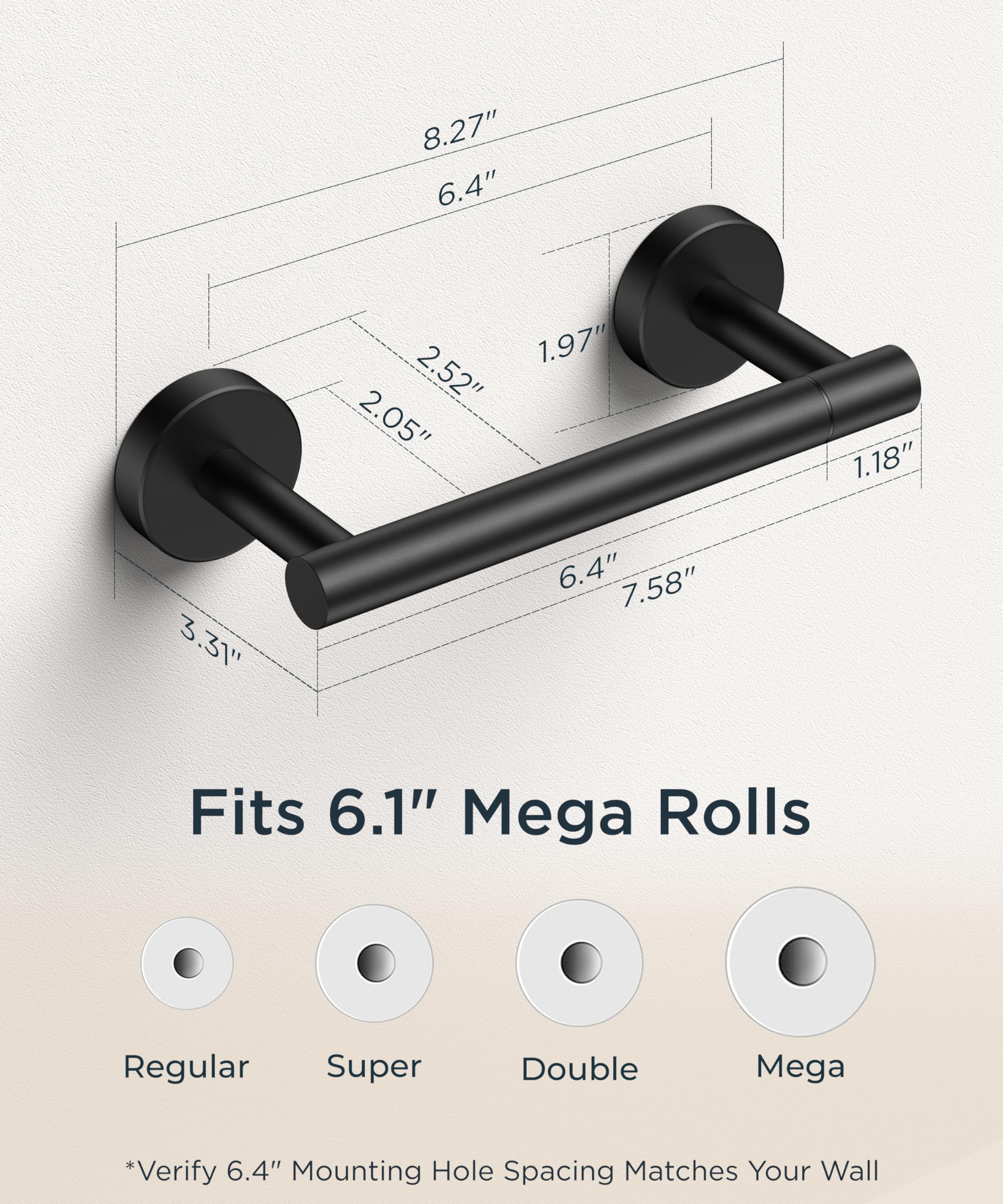 FORIOUS matte black pivoting mechanism close-up for effortless roll replacement.